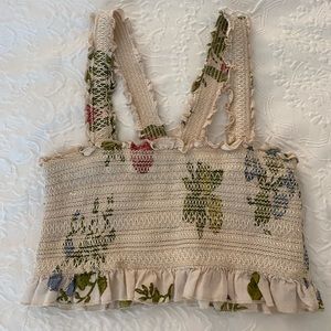 Very cute beige flower crop top from Urban Outfitters